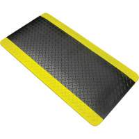 Anti-Fatigue Matting, Diamond, 1-2/3' x 3-1/4' x 3/4", Black/Yellow, Polyurethane MAS Chibougamau