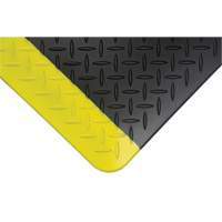 Anti-Fatigue Matting, Diamond, 1-2/3' x 3-1/4' x 3/4", Black/Yellow, Polyurethane MAS Chibougamau