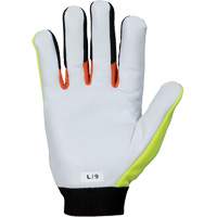 Gants de m&eacute;canicien &agrave; haute visibilit&eacute; ClutchGear, Paume Cuir fleur de ch&egrave;vre, Taille Moyen MAS Chibougamau