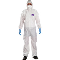 AlphaTec Microchem&reg; 3-Piece Chemical Resistant Coveralls with Hood, 2X-Large, White MAS Chibougamau