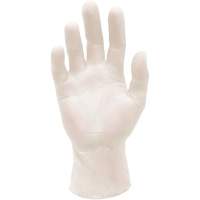 Gants d'examen m&eacute;dical synth&eacute;tiques extensibles, Grand, Vinyle, 5 mils, Sans poudre, Blanc, Classe 2 MAS Chibougamau