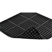Cushion-Ease&reg; 550 Interlocking Anti-Fatigue Mat, Slotted, 3' x 3' x 3/4", Black, Rubber MAS Chibougamau