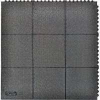Cushion-Ease&reg; Interlocking Anti-Fatigue Mat, Pebbled, 3' x 3' x 3/4", Black, Natural Rubber MAS Chibougamau