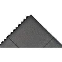 Cushion-Ease&reg; Interlocking Anti-Fatigue Mat, Pebbled, 3' x 3' x 3/4", Black, Natural Rubber MAS Chibougamau
