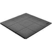 Cushion-Ease&reg; Interlocking Anti-Fatigue Mat, Pebbled, 3' x 3' x 3/4", Black, Natural Rubber MAS Chibougamau