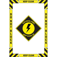 "Electrical Panel" Floor Marking Kit, Adhesive, English with Pictogram MAS Chibougamau