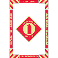 "Fire Extinguisher" Floor Marking Kit, Adhesive, English with Pictogram MAS Chibougamau