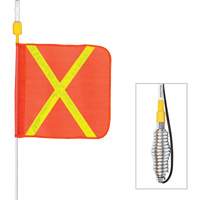 Safety Whip&reg; All-Weather Super-Duty Warning Whips with Constant LED Light, Spring Mount, 3' High, Orange with Reflective MAS Chibougamau