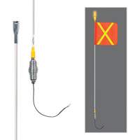 Safety Whip&reg; All-Weather Super-Duty Warning Whips with Constant LED Light, Spring Mount, 5' High, Orange with Reflective MAS Chibougamau