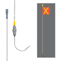 Safety Whip&reg; All-Weather Super-Duty Warning Whips with Constant LED Light, Spring Mount, 12' High, Orange with Reflective MAS Chibougamau
