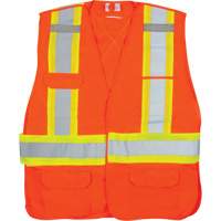 Veste d'arpenteur haute visibilit&eacute; conforme &agrave; la CSA, Orange haute visibilit&eacute;, Moyen, Polyester MAS Chibougamau