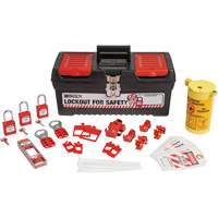 Electrical Lockout Tagout Kit with Nylon Safety Lockout Padlocks in Toolbox, Electrical Kit, 33 Components MAS Chibougamau