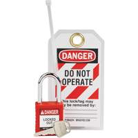 Nylon Safety Lockout Padlock & Tag Kit, 3 Components MAS Chibougamau
