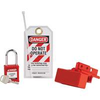 BatteryBlock Forklift Power Connector Lockout with Nylon Safety Padlock, Electrical Kit, 3 Components MAS Chibougamau