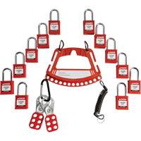 Lock & Tag Carrier with Keyed Different Nylon Safety Lockout Padlocks MAS Chibougamau