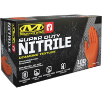 Gants robustes jetables, 9/Moyen, Nitrile, 8 mils, Sans poudre, Orange MAS Chibougamau