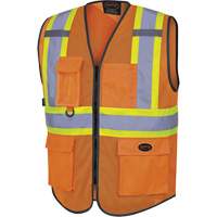 6960 Front Mesh Safety Vest, High Visibility Orange, Medium, Polyester MAS Chibougamau
