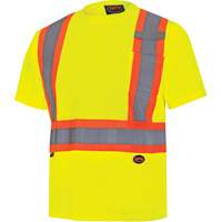 6991 Bird's-Eye Safety Shirt, Polyester, 3X-Large, High Visibility Lime-Yellow MAS Chibougamau