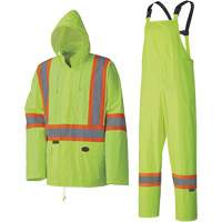 5599 Lightweight Waterproof Rain Suit, Polyester/PVC, X-Small, High Visibility Lime-Yellow MAS Chibougamau