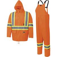 5618 150D Rain Suit, Polyester/Polyurethane, Small, High Visibility Orange MAS Chibougamau