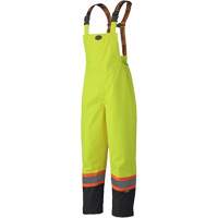 5405 300D Trilobal Ripstop Waterproof Bib Pants, Polyester, X-Small, High Visibility Lime-Yellow MAS Chibougamau