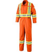 7705T Combinaison ignifuge FR-Tech avec fermetures &agrave; glissi&egrave;re aux jambes, Taille 40 (grand taille), Orange haute visibilit&eacute;, 9,7 cal/cm² MAS Chibougamau