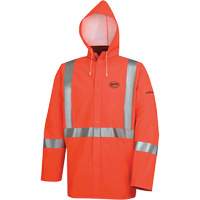 576J Veste de pluie ignifuge haute visibilit&eacute;, Petit, Orange haute visibilit&eacute; MAS Chibougamau