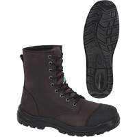 1028 Bottes de travail 8" marron, Cuir, Embout Acier, Taille 10 MAS Chibougamau