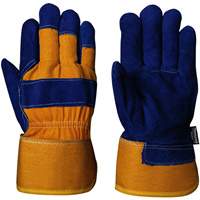 630 Blue Insulated Fitter's Gloves, One Size, Split Cowhide Palm, Boa Inner Lining MAS Chibougamau