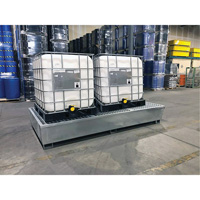 Steel Ultra-Twin IBC Spill Pallet&reg;, 370 US gal. Spill Capacity, 103.8" x 26.8" x 51.1" MAS Chibougamau