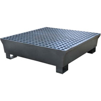 Ultra-Spill Pallet en acier, 4 barils, Capacit&eacute; de d&eacute;versement 68 gal. US, 49,1" x 47,1" x 10,9" MAS Chibougamau