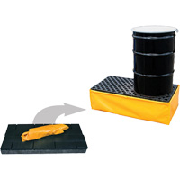 Ultra-Spill Pallet flexible, 2 barils, Capacit&eacute; de d&eacute;versement 66 gal. US, 48" x 24" x 14" MAS Chibougamau