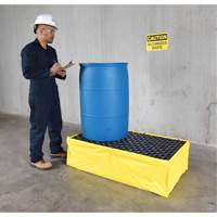 Ultra-Spill Pallet flexible, 2 barils, Capacit&eacute; de d&eacute;versement 66 gal. US, 48" x 24" x 14" MAS Chibougamau
