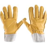 Gants tout cuir, 7/Petit, Paume en Cuir fleur, Poignet &eacute;lastique MAS Chibougamau
