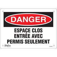 "Espace clos" Sign, 7" x 10", Plastic, French MAS Chibougamau