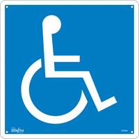 Handicap CSA Standard Safety Sign, 12" x 12", Aluminum, Pictogram MAS Chibougamau