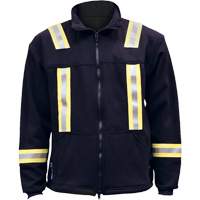 Veste FR ray&eacute;e en molleton &agrave; fermeture &agrave; glissi&egrave;re compl&egrave;te, Petit, Bleu marin MAS Chibougamau