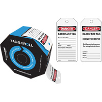 &eacute;tiquettes de danger pour barricade, Papier cartonn&eacute;, 3" la x 6-1/4" h, Anglais MAS Chibougamau