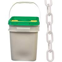 Chaîne de s&eacute;curit&eacute; en plastique robuste, Blanc, Maillon de 2", 120' de long MAS Chibougamau