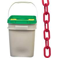 Chaîne de s&eacute;curit&eacute; en plastique robuste, Rouge, Maillon de 2", 120' de long MAS Chibougamau