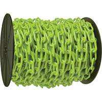Chaîne de s&eacute;curit&eacute; en plastique robuste, Vert, Maillon de 2", 100' de long MAS Chibougamau