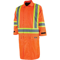 Imperm&eacute;able long avec capuchon amovible, Nylon/PVC, Petit, Orange haute visibilit&eacute; MAS Chibougamau