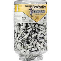 Recharge de bouchons d'oreilles Zebra pour distributeurs de bouchons d'oreilles EcoStation, Vrac - Contenant MAS Chibougamau