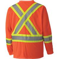 6984 Traffic Micro Mesh Long-Sleeved Safety Shirt, Small, High Visibility Orange MAS Chibougamau