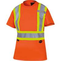 6948 Women's Bird's-Eye Safety T-Shirt, Polyester, X-Small, High Visibility Orange MAS Chibougamau