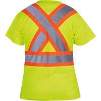 6949 Women's Bird's-Eye Safety T-Shirt, Polyester, X-Small, High Visibility Lime-Yellow MAS Chibougamau