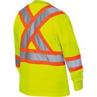 6969 Women's Bird's-Eye Long-Sleeved Safety Shirt, Polyester, X-Small, High Visibility Lime-Yellow MAS Chibougamau