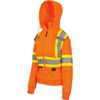 6924W Women's Fleece Hoodie with Zipper, Polyester, X-Small, High Visibility Orange MAS Chibougamau