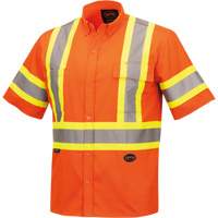 4442 Ultra Cool Short-Sleeved Safety Shirt, Cotton, Small, High Visibility Orange MAS Chibougamau