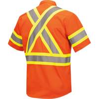 4442 Ultra Cool Short-Sleeved Safety Shirt, Cotton, Small, High Visibility Orange MAS Chibougamau